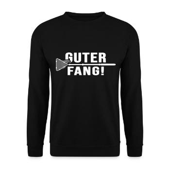 Angeln "Guter Fang" Anglerlatein catch and release - Unisex Pullover - Schwarz - Vorne - Alina (178cm) & Michal (187cm)