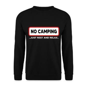 wildcamping camper outdoor "no camping" - Unisex Pullover - Schwarz - Vorne - Alina (178cm) & Michal (187cm)