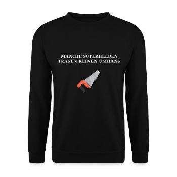 Handwerker Superhelden lustig witzig - Unisex Pullover - Schwarz - Vorne - Alina (178cm) & Michal (187cm)