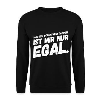 Hab ich schon verstanden, ist mir nur egal - Unisex Pullover - Schwarz - Vorne - Alina (178cm) & Michal (187cm)
