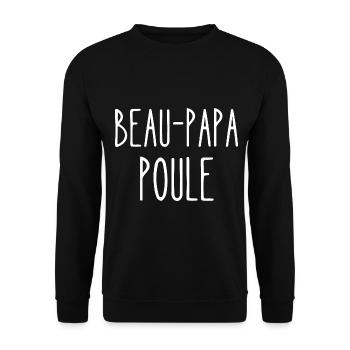 beau-papa poule - Sweat-shirt Unisexe - noir - Devant - Alina (178cm) & Michal (187cm)