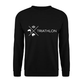Triathlete Triathlon "swim-bike-run" TRIathlete - Unisex Sweatshirt - black - Front - Alina (178cm) & Michal (187cm)