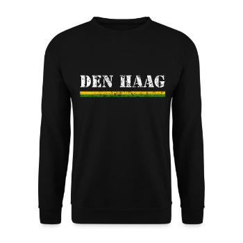 La Haye / Inscription & Drapeau - VINTAGE - Sweat-shirt Unisexe - noir - Devant - Alina (178cm) & Michal (187cm)