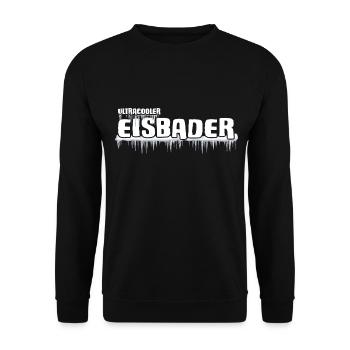 Eisbader cooler Winterschwimmer im Frost - Unisex Pullover - Schwarz - Vorne - Alina (178cm) & Michal (187cm)
