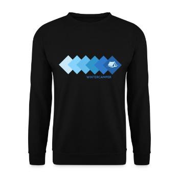 Winter camping Camping in the snow Winter campers - Unisex Sweatshirt - black - Front - Alina (178cm) & Michal (187cm)
