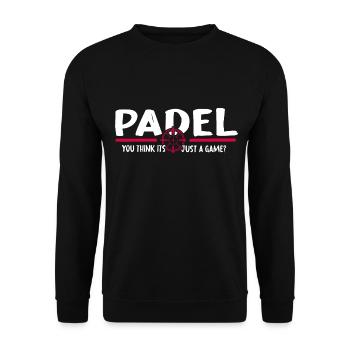 Padel Padel Tennis Pagaie « Padel Game » - Sweat-shirt Unisexe - noir - Devant - Alina (178cm) & Michal (187cm)