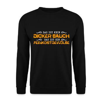 Dicker Bauch, Feinkostgewölbe, Feinschmecker, Fun - Unisex Pullover - Schwarz - Vorne - Alina (178cm) & Michal (187cm)