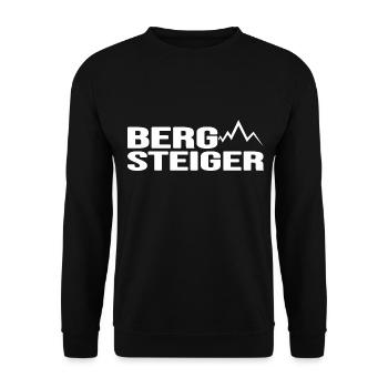 Bergsteiger Alpinist alpin klettern Bergsteigen - Unisex Pullover - Schwarz - Vorne - Alina (178cm) & Michal (187cm)
