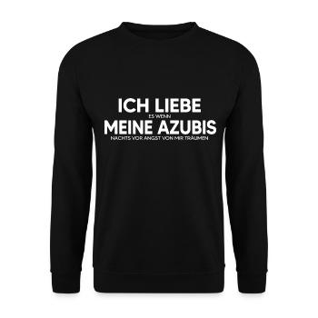 Ausbilder "Liebe meine Azubis" Mentor Coach - Unisex Pullover - Schwarz - Vorne - Alina (178cm) & Michal (187cm)