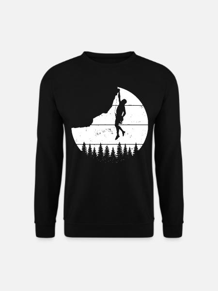 Vintage Rock Climbing T-Shirt Mountain Climber Sh - Unisex Sweatshirt - black