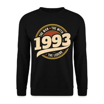 Man 1993 The Legend 30 Jahre Jubiläum - Unisex Pullover - Schwarz - Vorne - Alina (178cm) & Michal (187cm)
