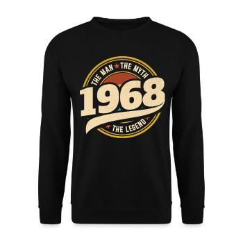Man 1968 The Legend 55 Years Anniversary - Unisex Sweatshirt - black - Front - Alina (178cm) & Michal (187cm)