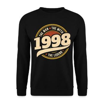 Homme 1998 La Légende 25 Ans Anniversaire - Sweat-shirt Unisexe - noir - Devant - Alina (178cm) & Michal (187cm)