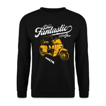 DUO FANTASTIC - DDR Moped - Unisex Pullover - Schwarz - Vorne - Alina (178cm) & Michal (187cm)
