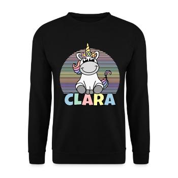 Nom de licorne Clara - Sweat-shirt Unisexe - noir - Devant - Alina (178cm) & Michal (187cm)