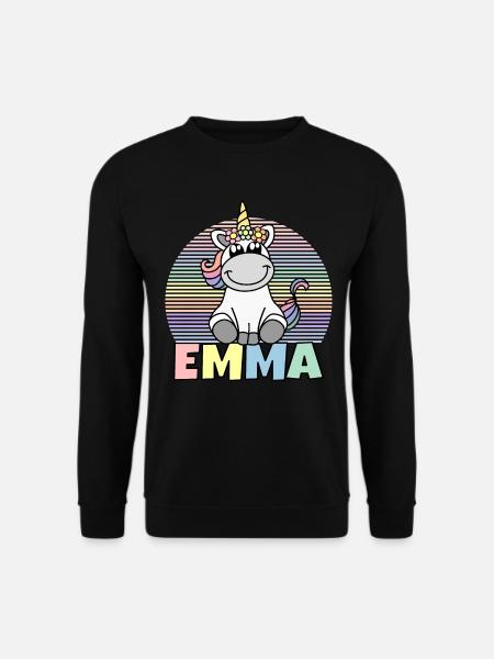 Emma Einhorn Name - Unisex Pullover - Schwarz