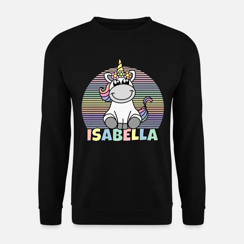 Isabella Einhorn Name - Unisex Pullover - Schwarz