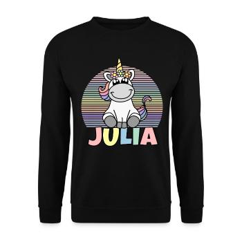 Nom de la licorne Julia - Sweat-shirt Unisexe - noir - Devant - Alina (178cm) & Michal (187cm)