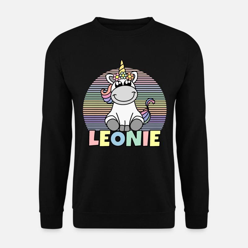 Leonie Einhorn Name - Unisex Pullover - Schwarz
