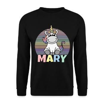 Nom de la licorne Marie - Sweat-shirt Unisexe - noir - Devant - Alina (178cm) & Michal (187cm)