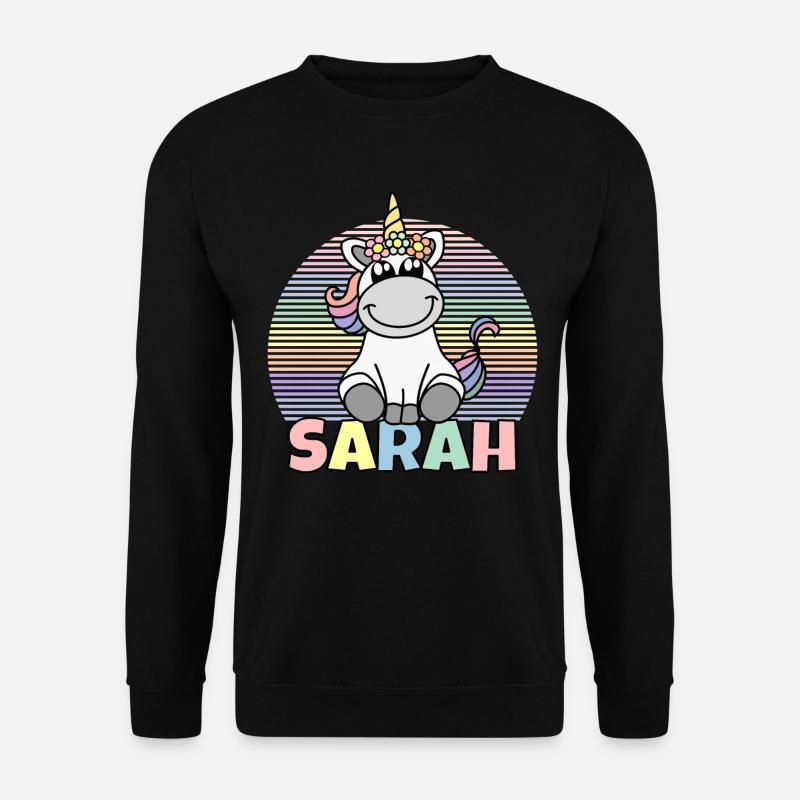 Sarah Einhorn Name - Unisex Pullover - Schwarz