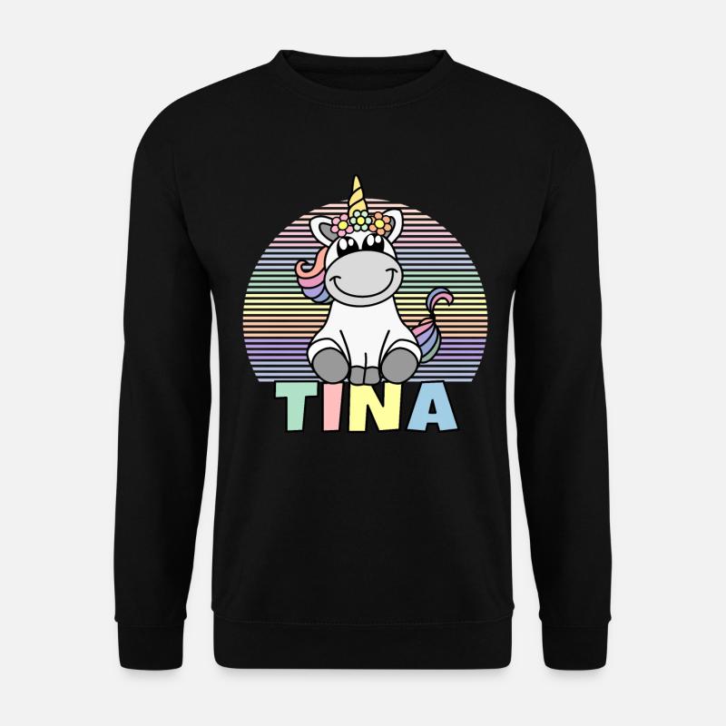 Tina Einhorn Name - Unisex Pullover - Schwarz