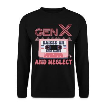 Generation X Humor - Unisex Pullover - Schwarz - Vorne - Alina (178cm) & Michal (187cm)