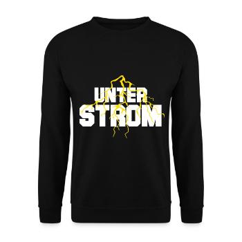 Unter Strom - Unisex Pullover - Schwarz - Vorne - Alina (178cm) & Michal (187cm)