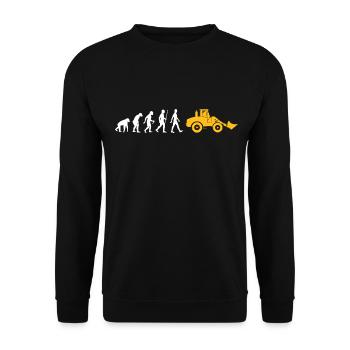 Radlader Evolution Baustelle Bagger - Unisex Pullover - Schwarz - Vorne - Alina (178cm) & Michal (187cm)