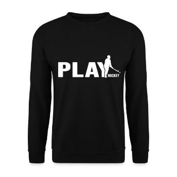 Feldhockey Hockeyspieler Hockeyteam Hockeyspiel - Unisex Pullover - Schwarz - Vorne - Alina (178cm) & Michal (187cm)