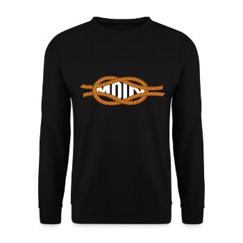 Küstenwind Nordsee Kapitän moin moin Küstenkind - Unisex Pullover - Schwarz - Vorne - Alina (178cm) & Michal (187cm)