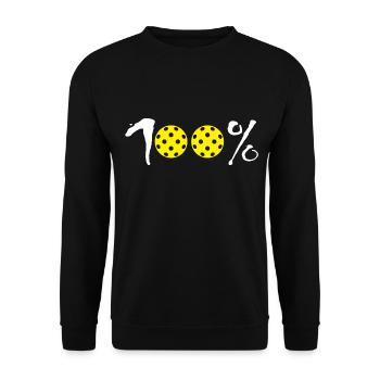 Floorball Unihockey "Floorballplayer" - Unisex Pullover - Schwarz - Vorne - Alina (178cm) & Michal (187cm)
