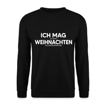 xmas Weihnachtsgeschenk Frohes Fest Weihnachtsfest - Unisex Pullover - Schwarz - Vorne - Alina (178cm) & Michal (187cm)