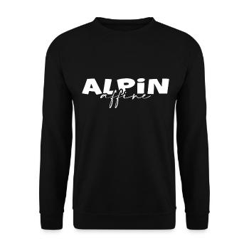 Alpine Mountains ALPIN AFFIN Mountain Goat Ridge Walk - Unisex Sweatshirt - black - Front - Alina (178cm) & Michal (187cm)