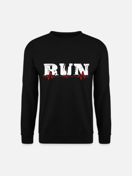 Marathon Läufer läuft Laufschuhe crosslauf RUN - Unisex Pullover - Schwarz