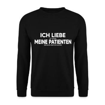 Krankenschwester Intensivpflege Medizin Nurse OP - Unisex Pullover - Schwarz - Vorne - Alina (178cm) & Michal (187cm)