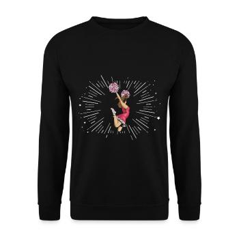 Cheer Mode On Spruch für ein Cheerleading Mädchen - Unisex Pullover - Schwarz - Vorne - Alina (178cm) & Michal (187cm)