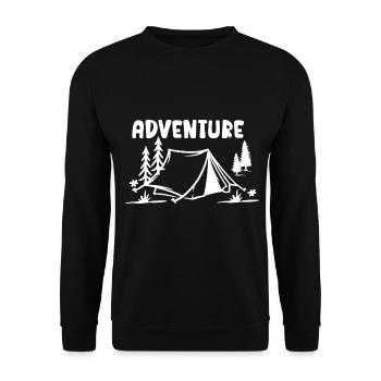 Adventure Tent Forest Nature - Unisex Sweatshirt - black - Front - Alina (178cm) & Michal (187cm)