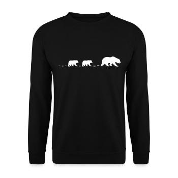 Bärenspur Mama Bär 2 Kindern Bärenspuren Kinder - Unisex Pullover - Schwarz - Vorne - Alina (178cm) & Michal (187cm)