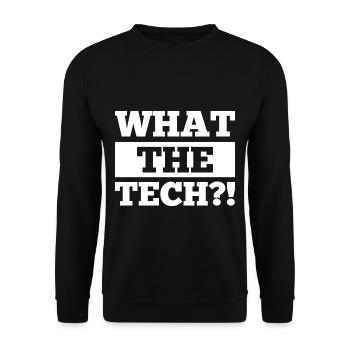 Was der Techniker?! Angebot für einen - Unisex Pullover - Schwarz - Vorne - Alina (178cm) & Michal (187cm)