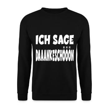 Ich sage Dankeschön für einen Kollege oder - Unisex Pullover - Schwarz - Vorne - Alina (178cm) & Michal (187cm)