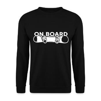Snowboard « On Board Snowboarder » - Sweat-shirt Unisexe - noir - Devant - Alina (178cm) & Michal (187cm)