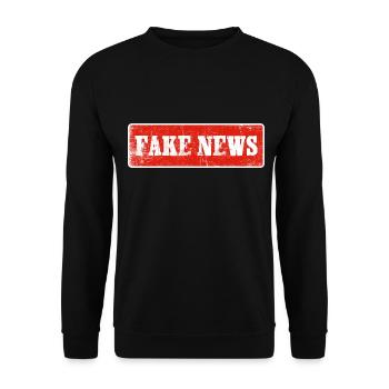 fake news statement for real influencers - Unisex Sweatshirt - black - Front - Alina (178cm) & Michal (187cm)