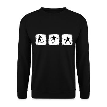 scooter stuntscooter stuntscootersport stunt scoot - Unisex Pullover - Schwarz - Vorne - Alina (178cm) & Michal (187cm)