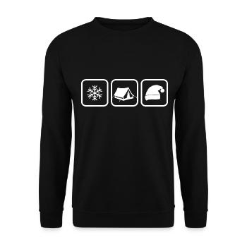 Camping d’hiver avec un chapeau de caniche Camping dans la neige - Sweat-shirt Unisexe - noir - Devant - Alina (178cm) & Michal (187cm)