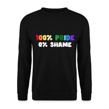 pride party people lgbt "no shame" - Unisex Pullover - Schwarz - Vorne - Alina (178cm) & Michal (187cm)