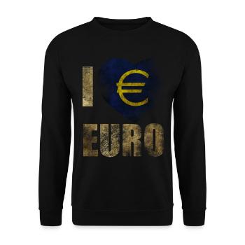 EURO I love Euro - Unisex Sweatshirt - black - Front - Alina (178cm) & Michal (187cm)