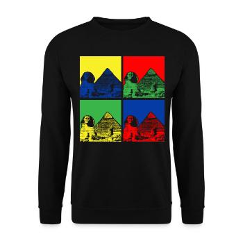 Sphinx Pyramiden Aegypten - Unisex Pullover - Schwarz - Vorne - Alina (178cm) & Michal (187cm)
