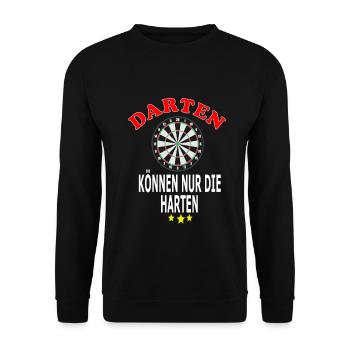 Darts Funny - Unisex Sweatshirt - black - Front - Alina (178cm) & Michal (187cm)