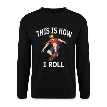skateboard - Unisex Sweatshirt - black - Front - Alina (178cm) & Michal (187cm)